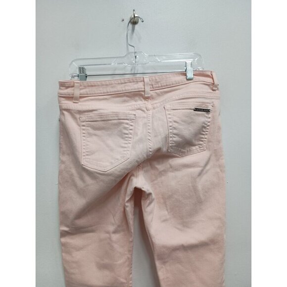 Michael Kors Womens Capri Jeans Size 10 Pink Cropped Skinny Leg Stretch Denim - Picture 3 of 7